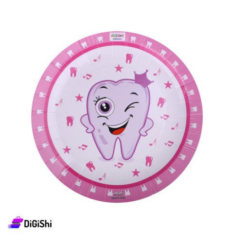 smiling tooth pink paper lunch plates