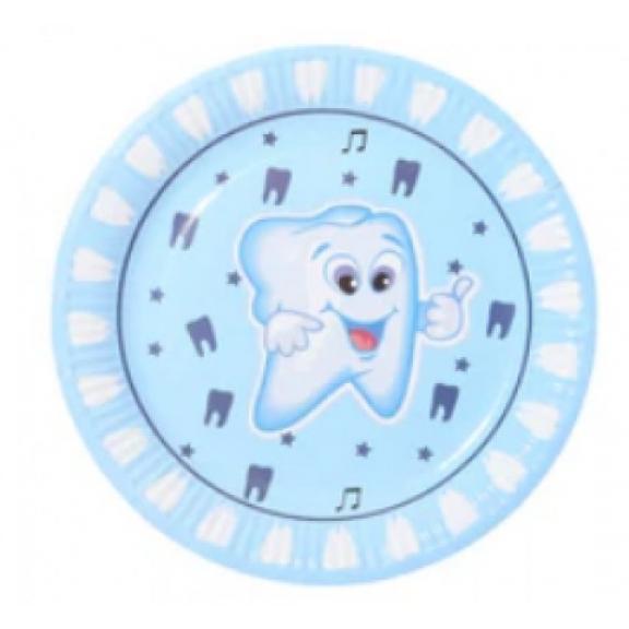 first tooth blue paper lunch plates