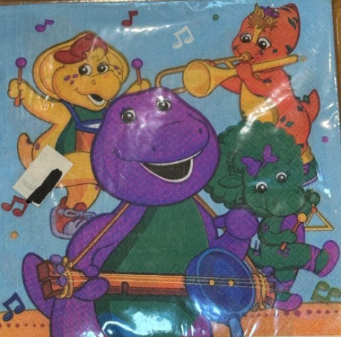 barney themed napkin