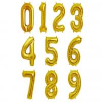 gold numeric balloons