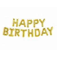 happy birthday golden balloons