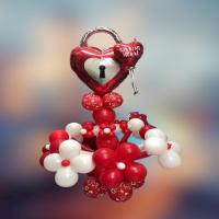 red heart key and lock