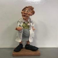 ceramic painted woman doctor