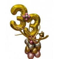  set of balloons with gold number
