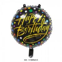 black happy birthday with spot