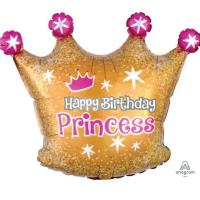 happy birthday princess gold crown 