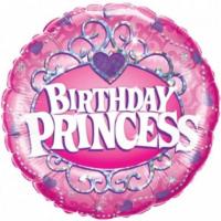 happy birthday pink princess balloon