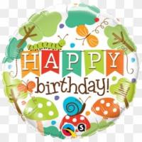 happy birthday banner in garden