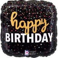 happy birthday square script confetti