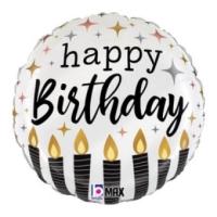 happy birthday satin metallic candles