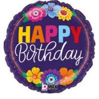 happy birthday colored bold blooms