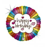 happy birthday retro rainbow