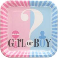 gender reveal paper plates