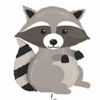 cartoon animal foil balloon - woodland raccoon