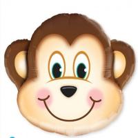 cartoon animal foil balloon - smiling monkey
