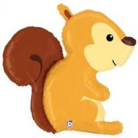 cartoon animal foil balloon - woodland squirrel