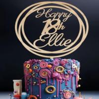 happy age circle birthday cake topper