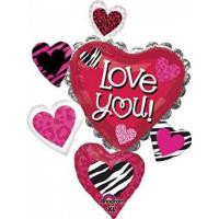love you animal print shape