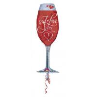 i love you champagne glass