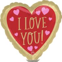  i love you red & gold foil balloon